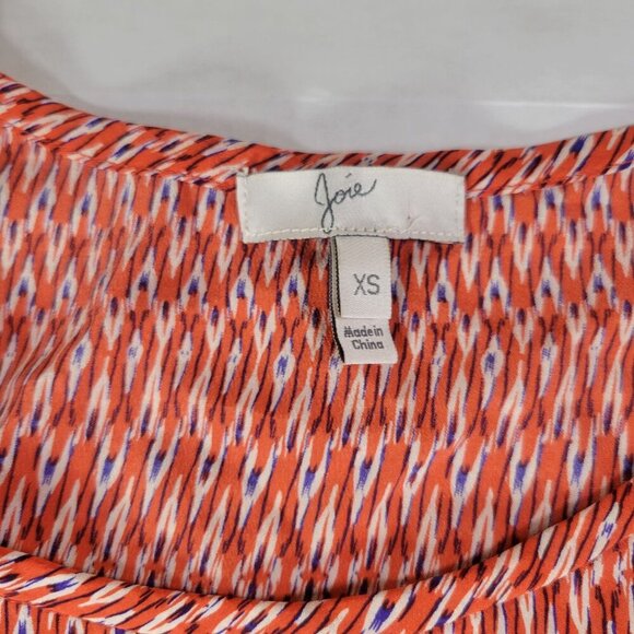 Joie Women Red & White Abstract Patterned Silk Sleeveless Blouse Size XS - Picture 3 of 8